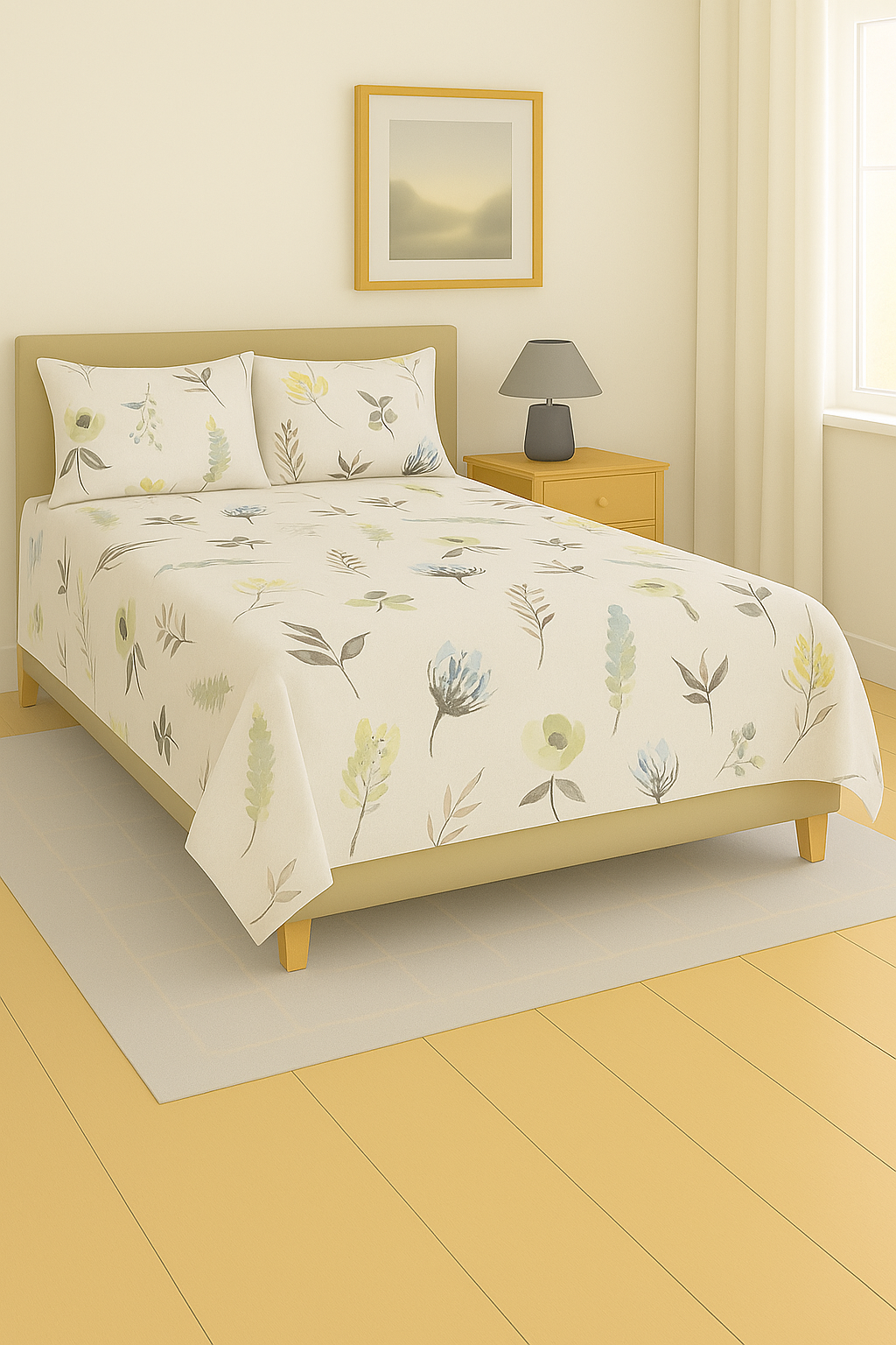 Pure Weave - Lemon Bloom Cotton Bedsheet Set