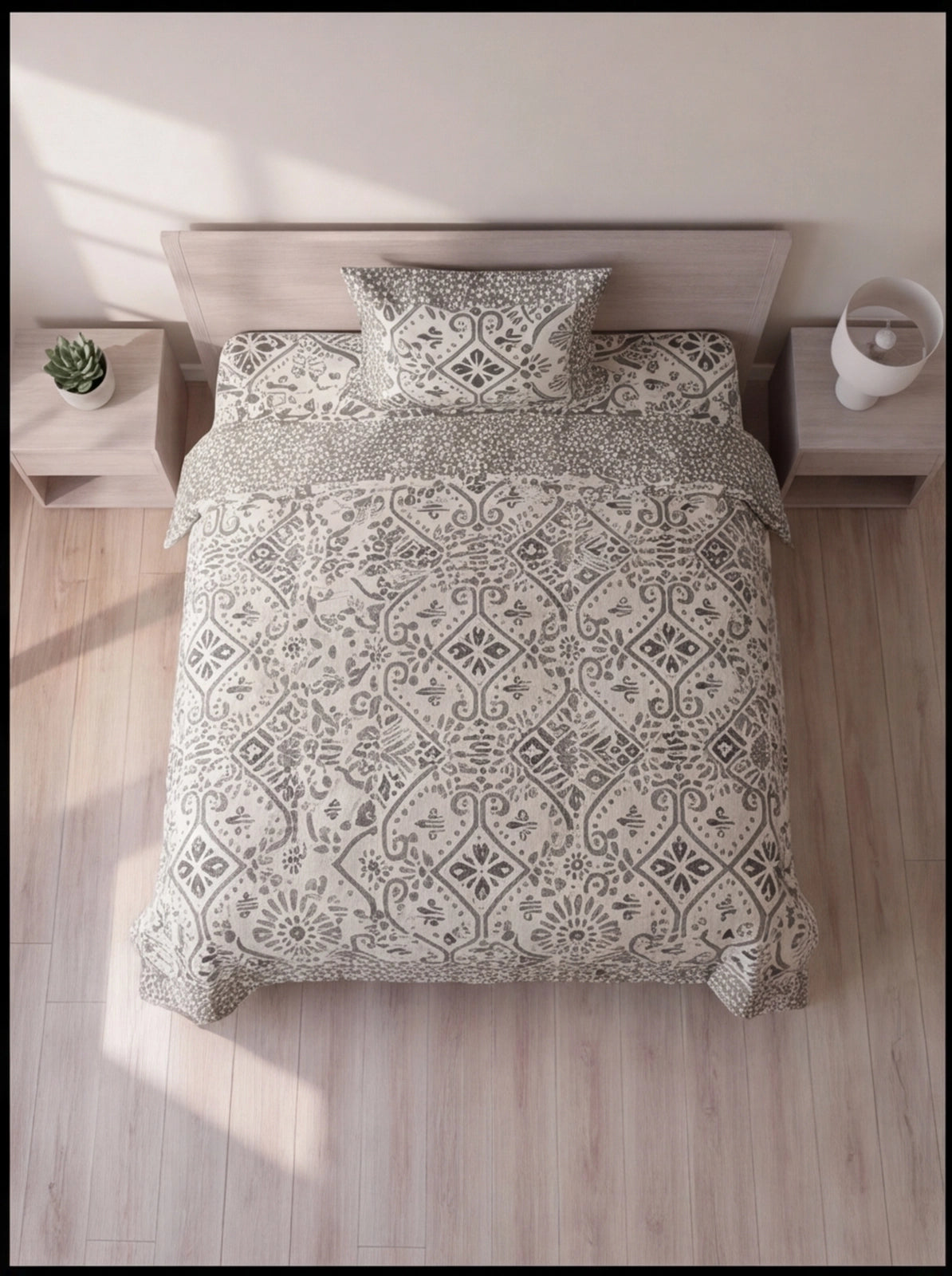 Pure Weave – Monochrome Elegance Single Bed Sheet Set
