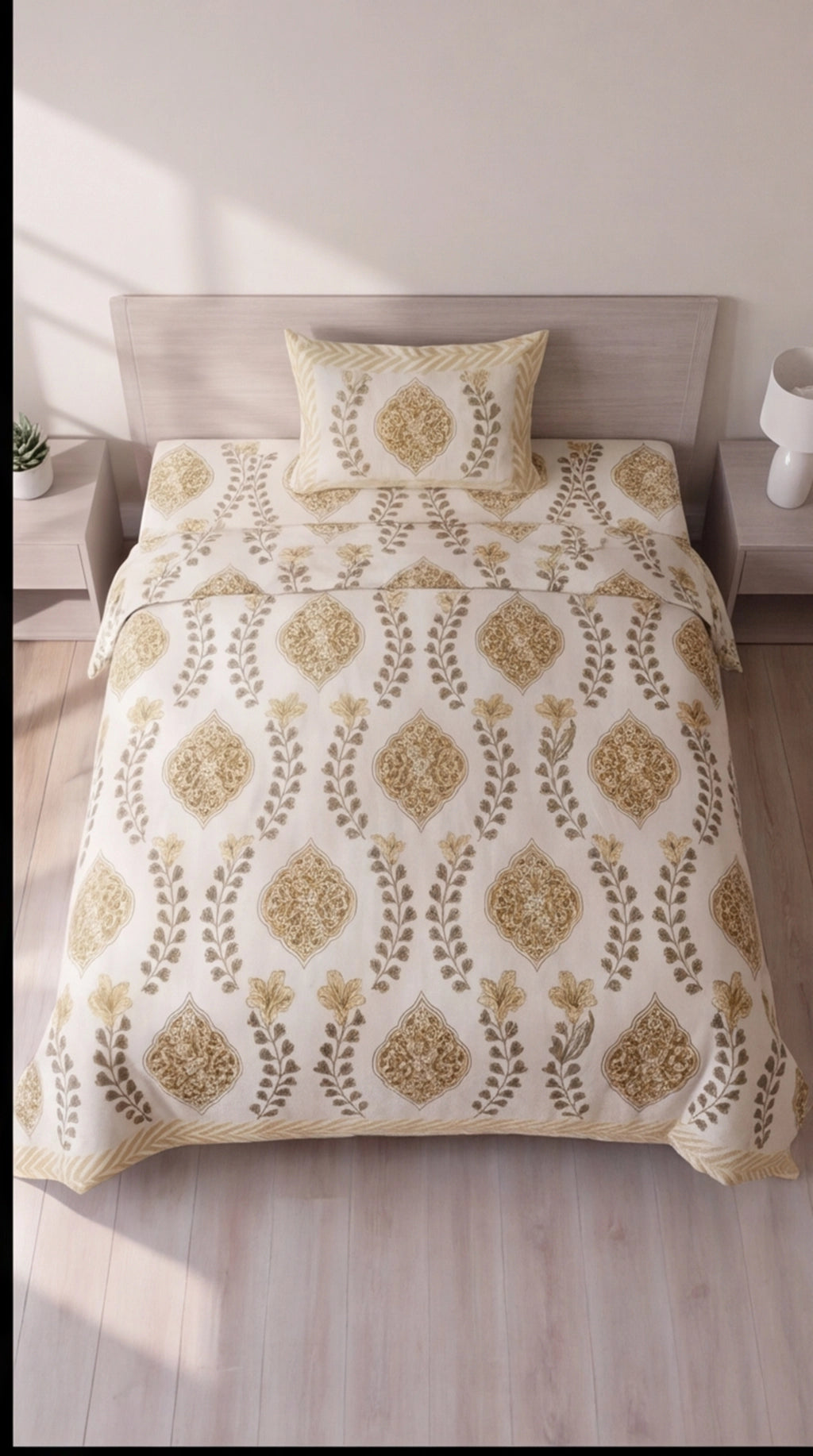 Pure Weave – Golden Bloom Single Bed Sheet Set