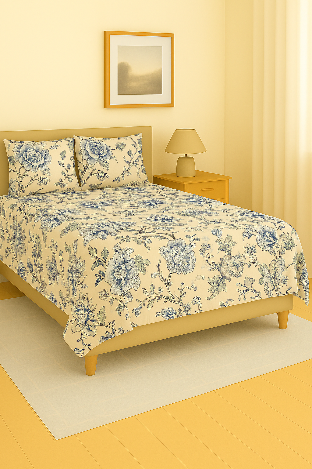 Pure Weave - Royal Bloom Double Bed Sheet Set (Fitted)