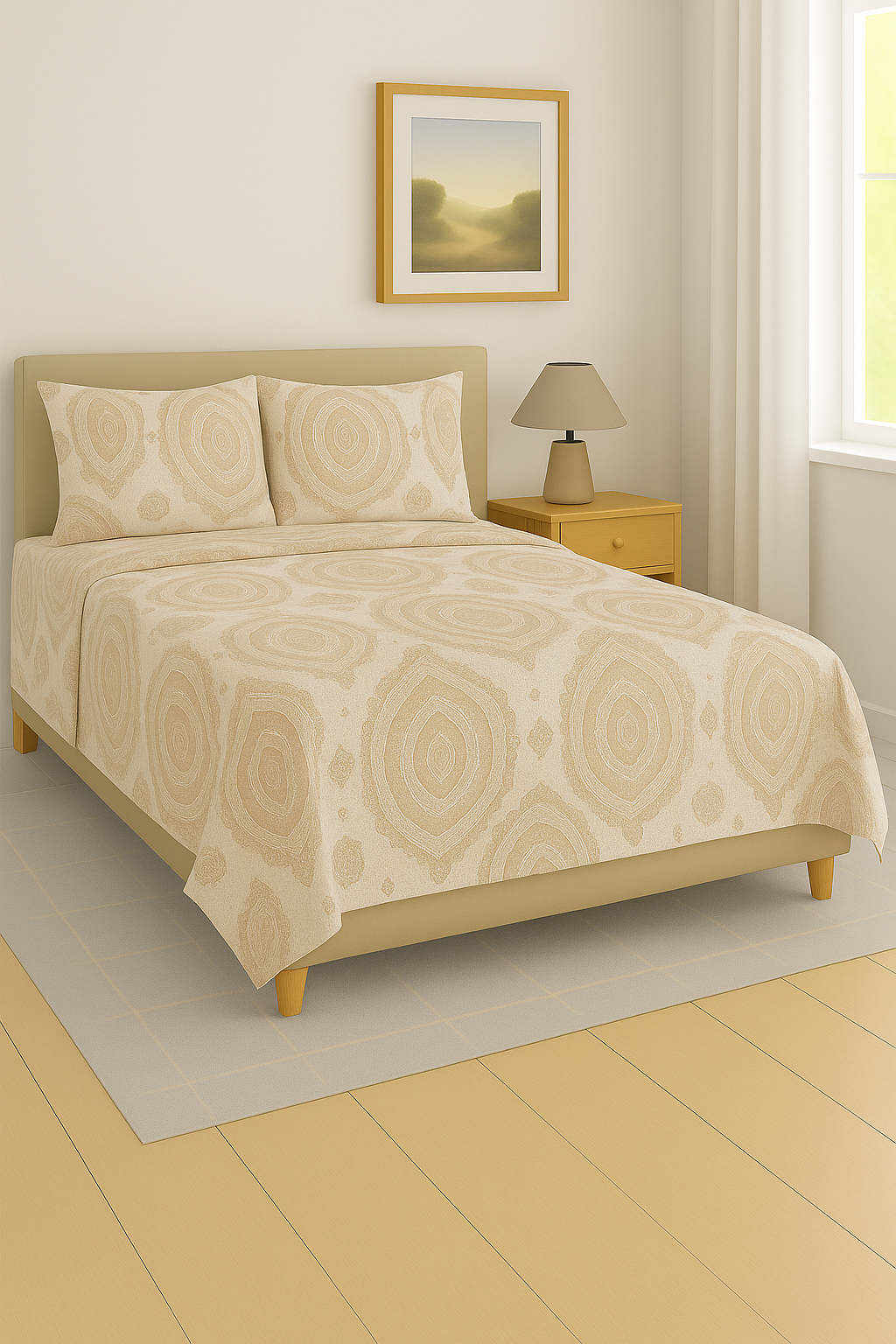 Pure Weave– Sandstone Harmony Double Bed Sheet Set