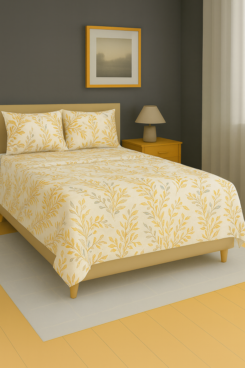 Pure Weave -Golden Grace Double Bed Sheet Set