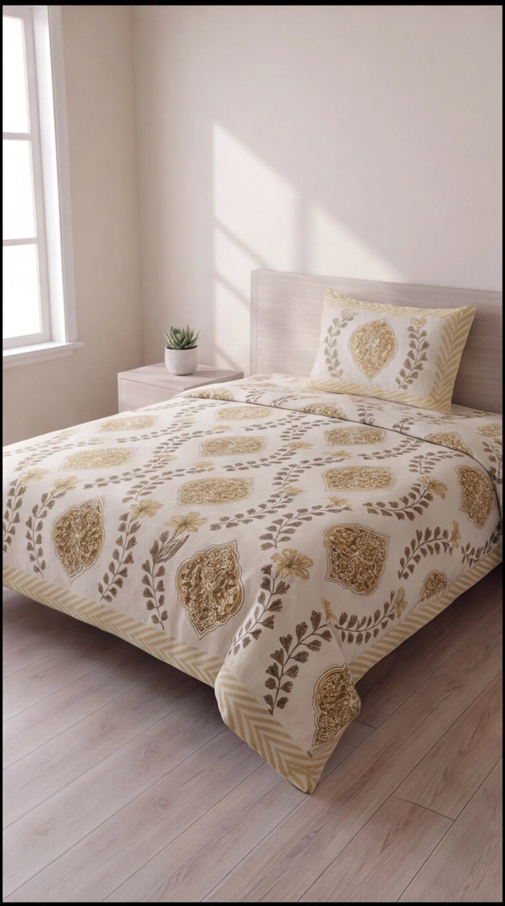 Pure Weave – Golden Bloom Single Bed Sheet Set