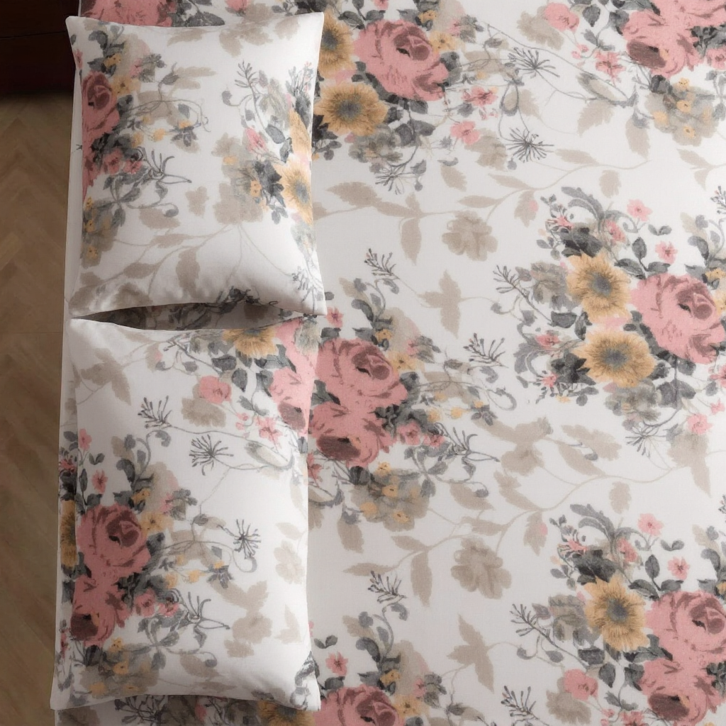 Pure Weave - Blush Bloom Double Bed Sheet Set