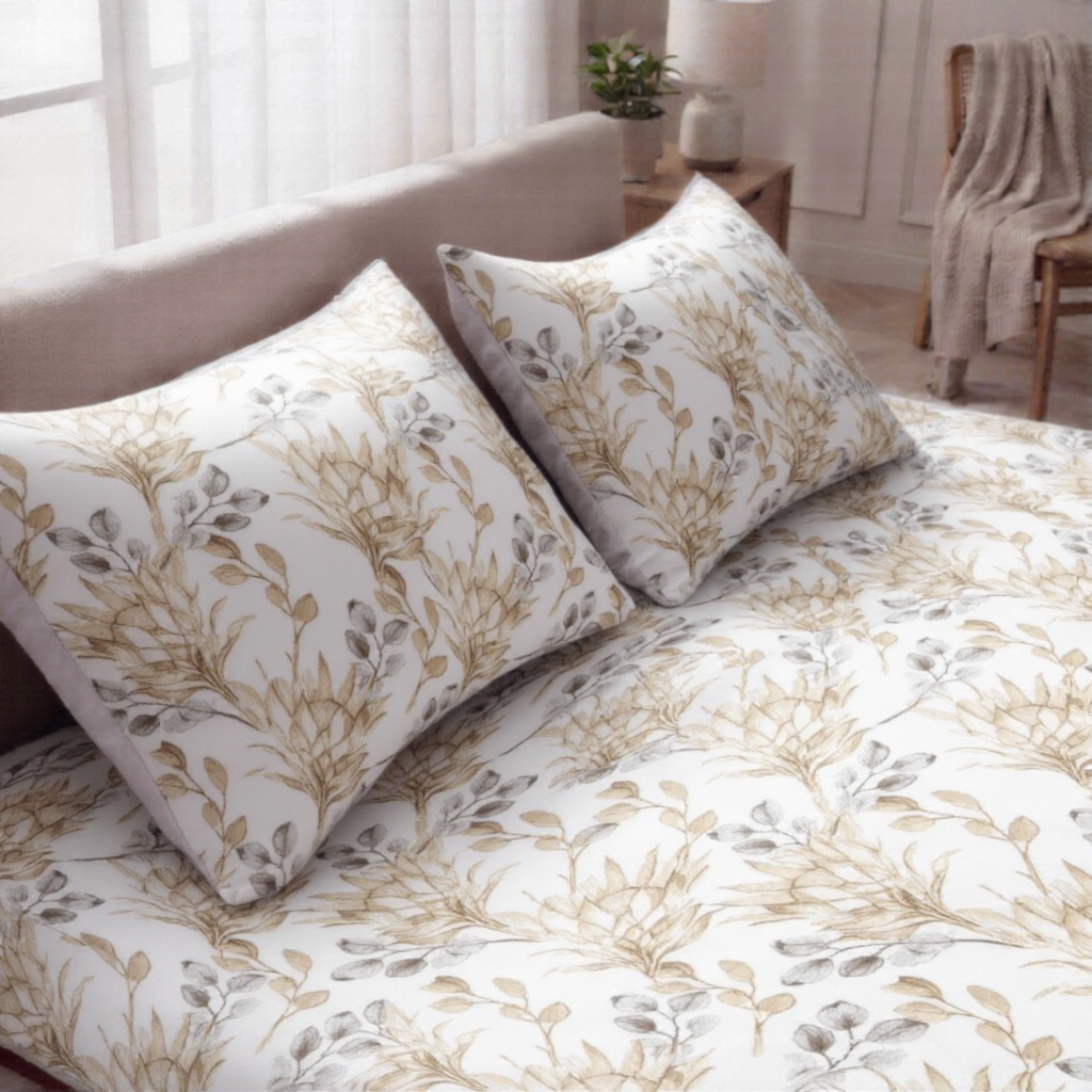 Pure Weave -Golden Grace Double Bed Sheet Set