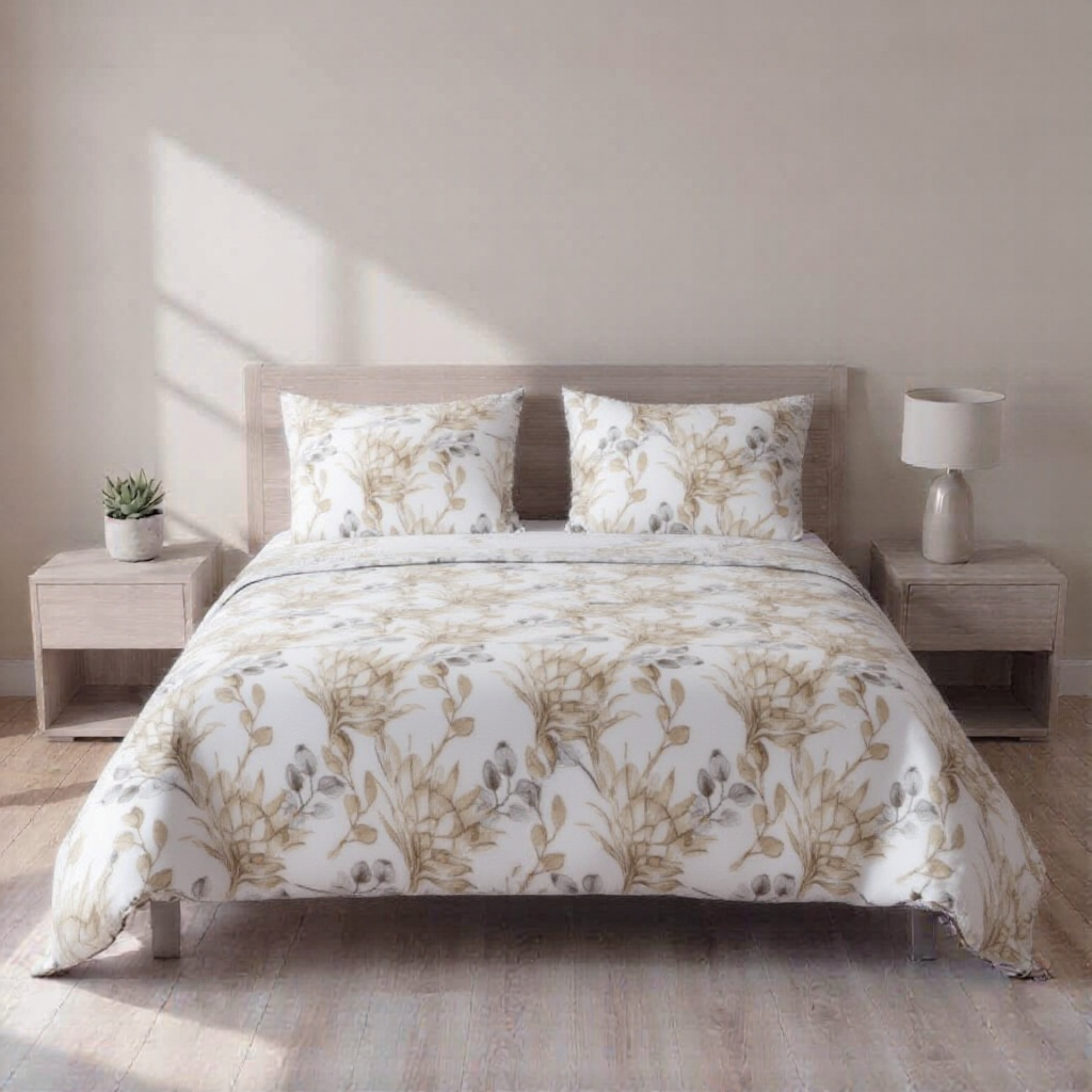 Pure Weave -Golden Grace Double Bed Sheet Set