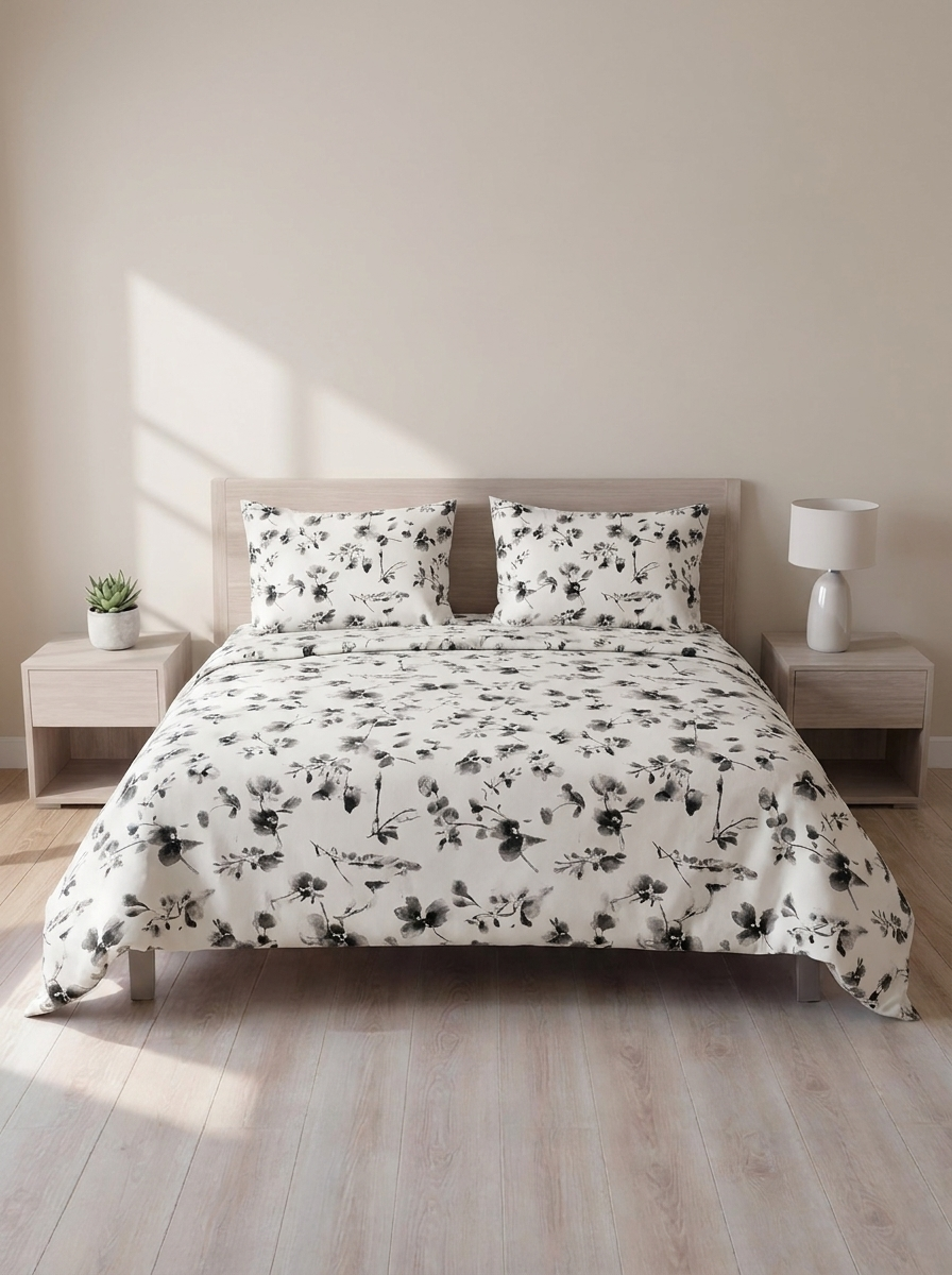 Pure Weave - Mist Bloom Double Bed Sheet Set