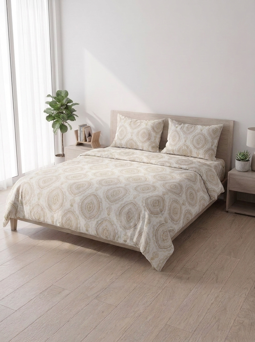 Pure Weave– Sandstone Harmony Double Bed Sheet Set