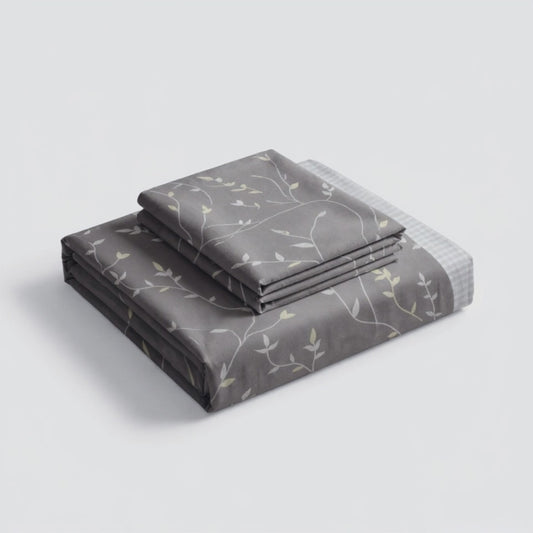 Pure Weave - Midnight Leaf Double Bed Sheet Set