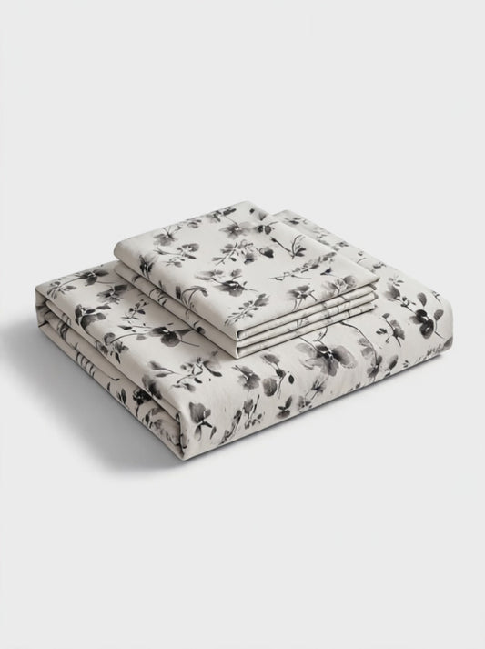 Pure Weave - Mist Bloom Double Bed Sheet Set
